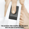 Foot positioner smoothly aligns and locks the scale into place for precise measurement results.