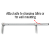 Measuring rod that can be securely attached to a changing table or mounted on the wall for versatile use.