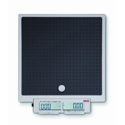 This scale combines lightweight construction, robust durability, and user-friendly design. It features long-life batteries for humidity-resistant precision and includes a toe-tap push button for effortless operation during consecutive examinations. The double display enables simultaneous viewing of results from various perspectives, while the 2-in-1 button efficiently weighs children held by their parents.
