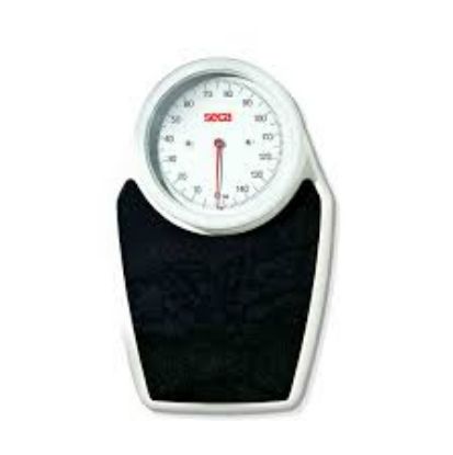 The scale embodies a classic design, boasting a large, clear dial graduated in 1-pound increments. It offers a spacious, low-level, non-slip platform and a scratch-resistant finish, ensuring patient comfort and ease of use.